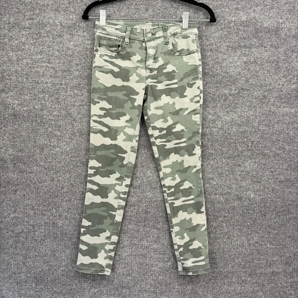 Cat & Jack Girls Camouflage Camo Jeggings Size 10 Stretch Adjustable Waist